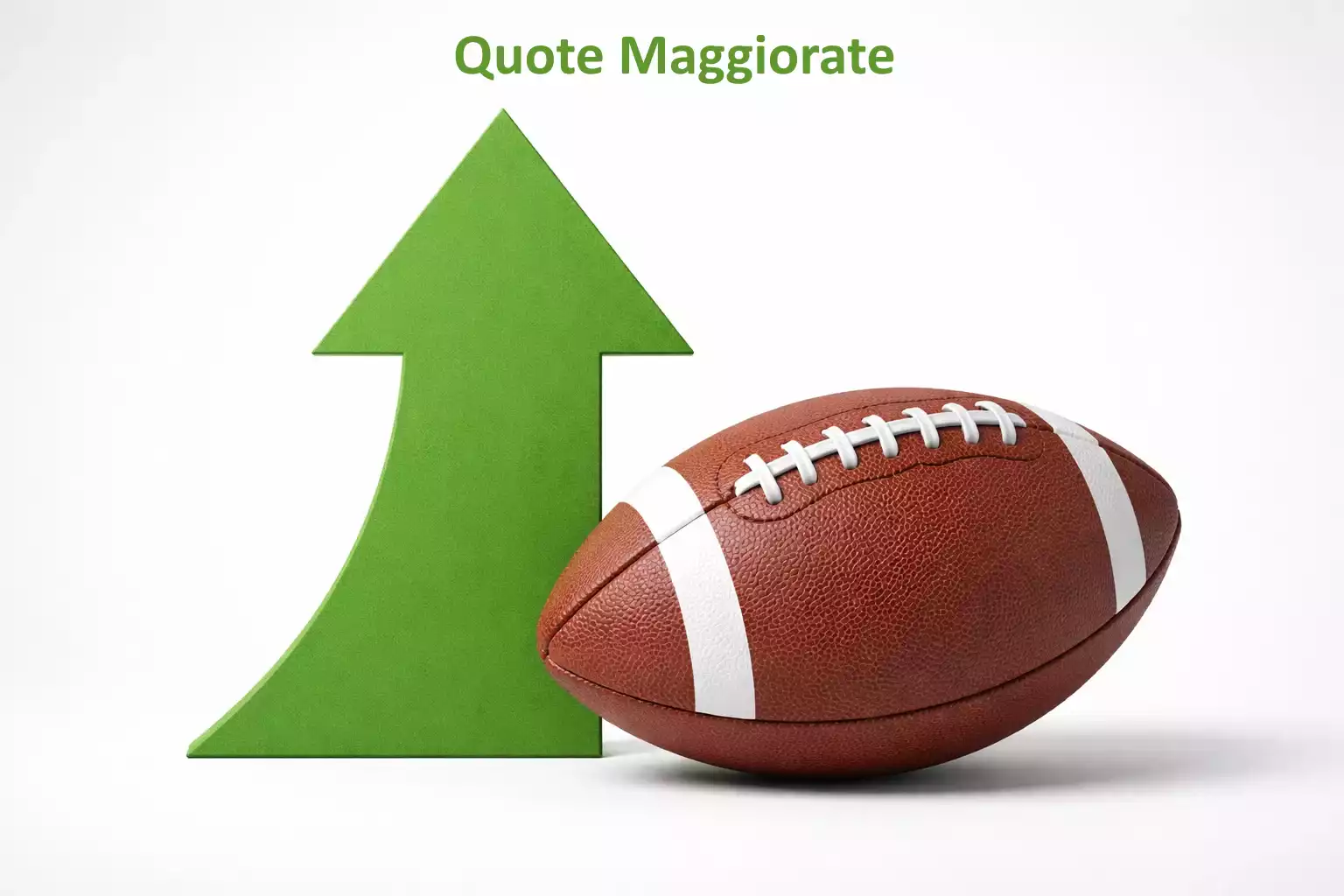 Freccia verde che punta verso alto accanto a pallone