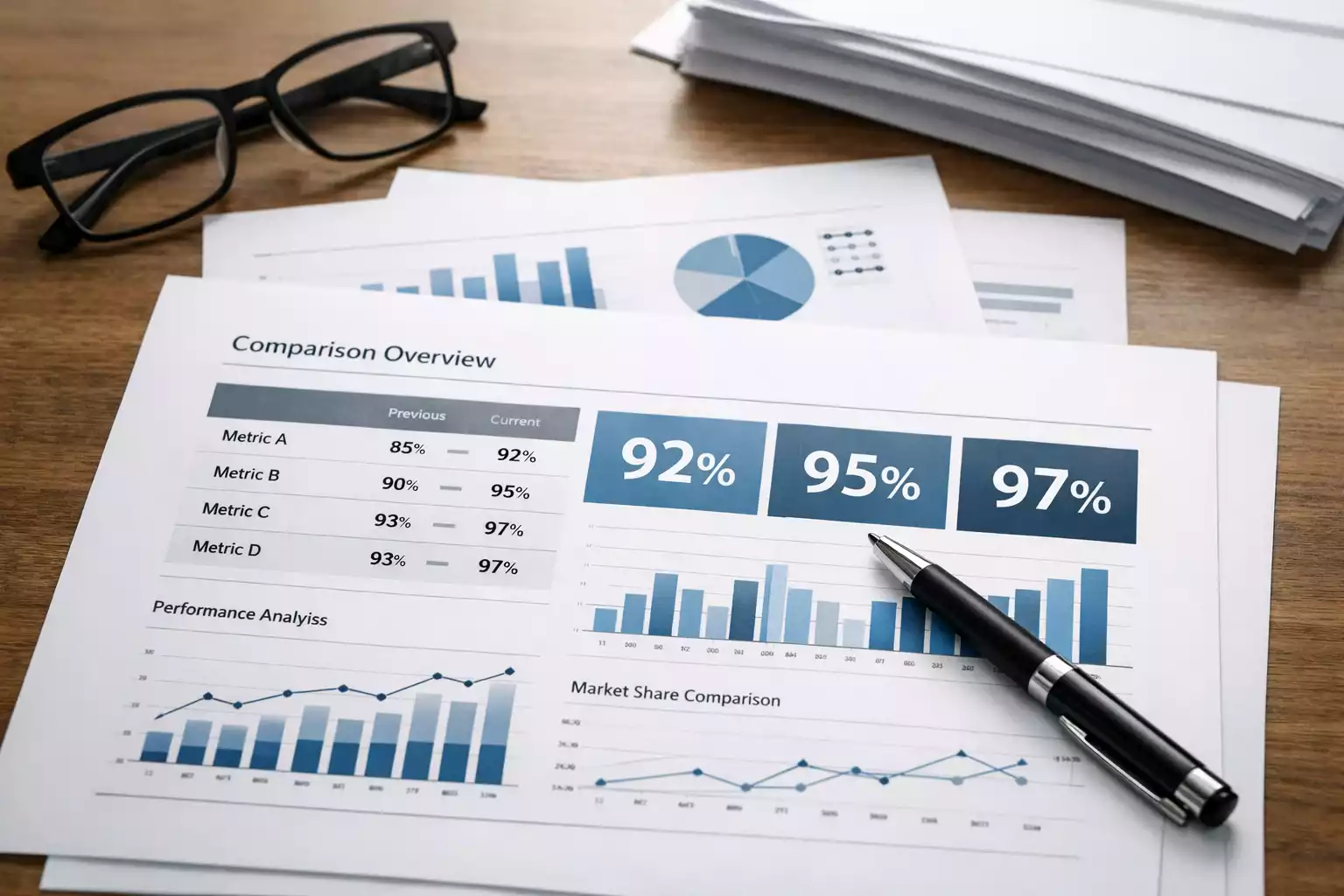 Documento con percentuali e confronto tra operatori